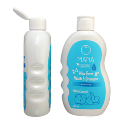 شامپو بچه مانا مدل پروتئین شیر و روغن نارگیل حجم 400 میلی لیتر