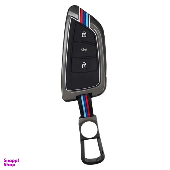 کاور سوئیچ خودرو کالانیکس مدل COV-T8-10411 طرح فلزی به همراه جاسوئیچی مناسب کی ام سی T8