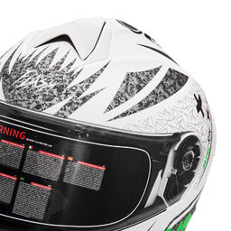 کلاه کاسکت فک متحرک فلش مدل 935SV Neon-YellowGreen-White