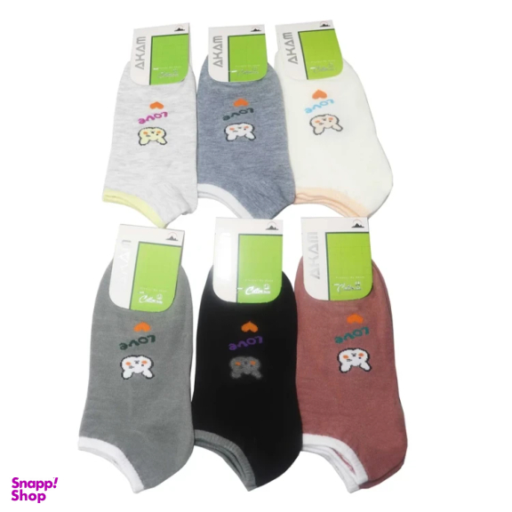 جوراب زنانه آکام کد A4 مجموعه 6 عددی