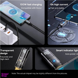 کابل دیتا 100 وات USB به Type-C باسئوس مدل Explorer Series Auto Power-Off طول 2 متر
