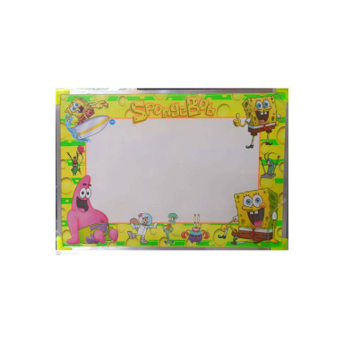 تخته وایت برد دو طرفه سلام طرح باب اسفنجی سایز 35×49 سانتی متر