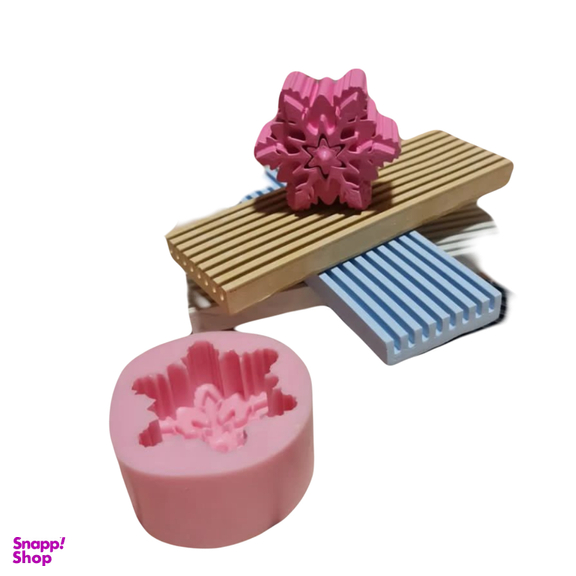 قالب سيليكونى شمع مدل دانه برف رنگ صورتی