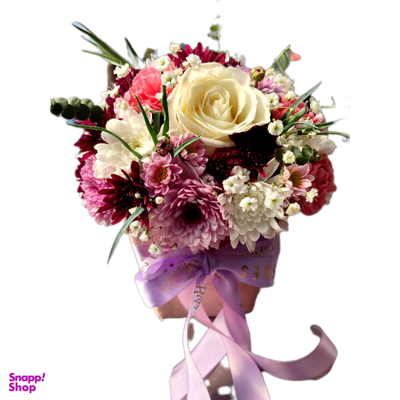 باکس گل طبیعی چرم نارگل مدل داوودی کد 2080