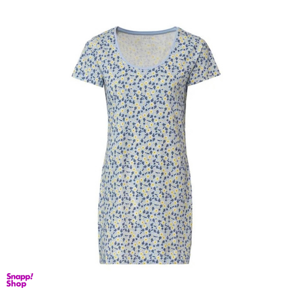 تیشرت زنانه اسمارا مدل گلدار رنگ آبی روشن