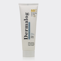 ضد آفتاب بی رنگ درمالوگ مدل +SPF50 مناسب پوست خشک حجم 50 میلی لیتر