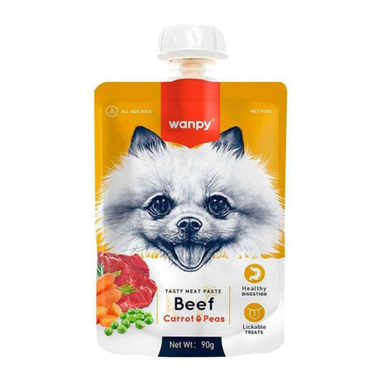 پودینگ سگ ونپی طعم گوشت حاوی هویج و نخودفرنگی وزن 90 گرم