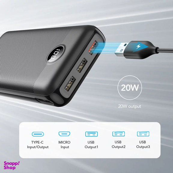 پاوربانک 20 وات وگر مدل W3008PD ظرفیت 30000 میلی آمپر