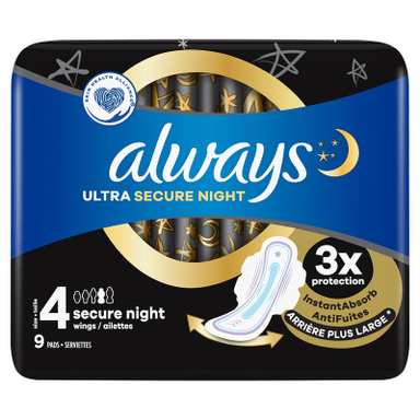 نوار بهداشتی آلویز مدل Ultra Secure Night بسته 9 عددی