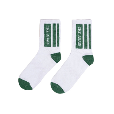 جوراب مردانه مدل Try Again رنگ سفید سبز