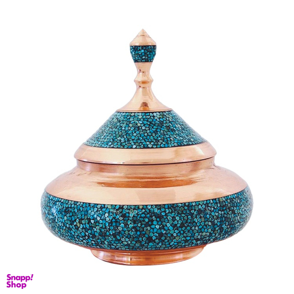 قندان فیروزه کوبی طرح سفینه ارتفاع ۱۵ سانتی متر