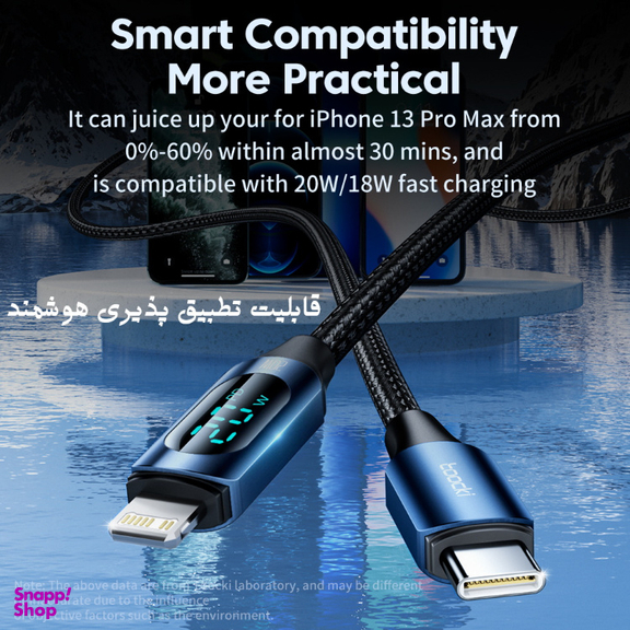 کابل تبدیل Type-C به Lightning توکی مدل 20W TQ-X03 طول 1 متر
