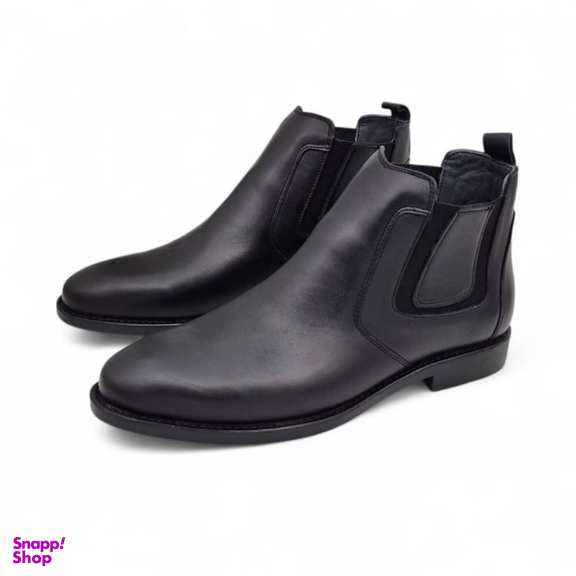 نیم بوت مردانه چرم ریباری مدل Z23 رنگ مشکی