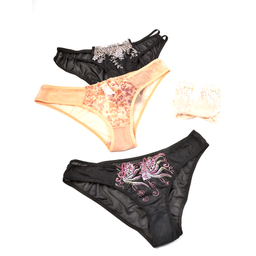 ست شورت و سوتین توری فنردار تیریتی (TRT) کد 119 رنگ کرم