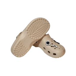 دمپایی مردانه زیتون مدل کراکس طرح استیکری جیبیتز رنگ نسکافه ای