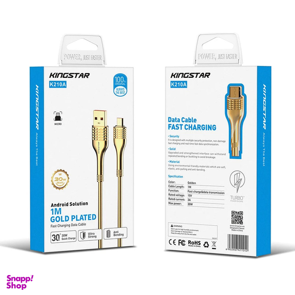 کابل تبدیل USB به MicroUSB کینگ استار مدل K210A طول 1 متر