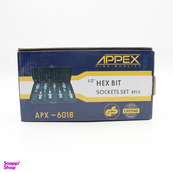 آچار بکس اپکس مدل AJ-APX-6018-1\2 INCH مجموعه 8 عددی