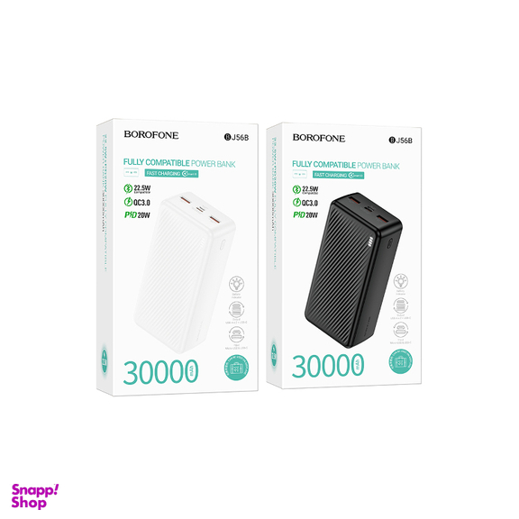 پاوربانک فست شارژ 22.5 وات بروفون مدل BJ56B ظرفیت 30000 میلی آمپر ساعت