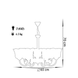 لوستر 7 شعله چشمه نور کد 856.7