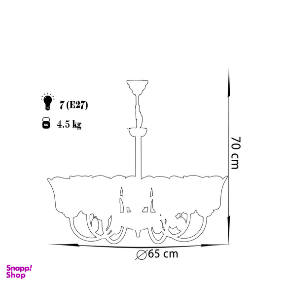 لوستر 7 شعله چشمه نور کد 856.7