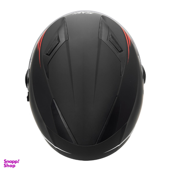 کلاه کاسکت بدون فک فلش مدل 868 matt black-red-white