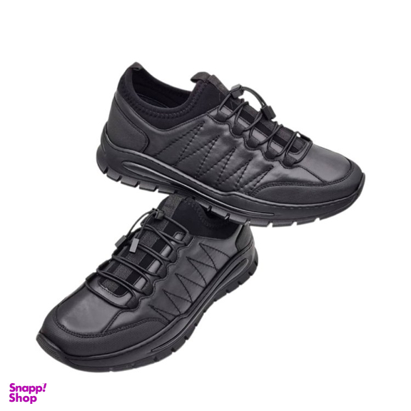 کفش طبی مردانه چرم ریباری مدل R100 رنگ مشکی