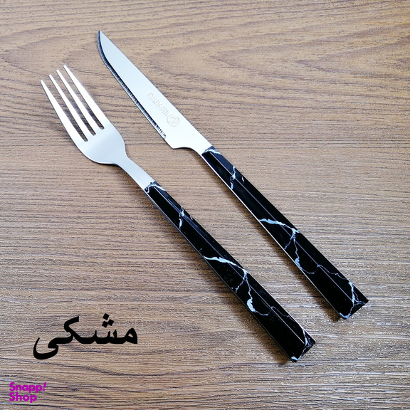 ست کارد و چنگال میوه خوری 12 پارچه ام جی مدل ماربل پلاس