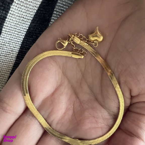 دستبند زنانه دلبر طرح ماری آویز قلب کد D-M014