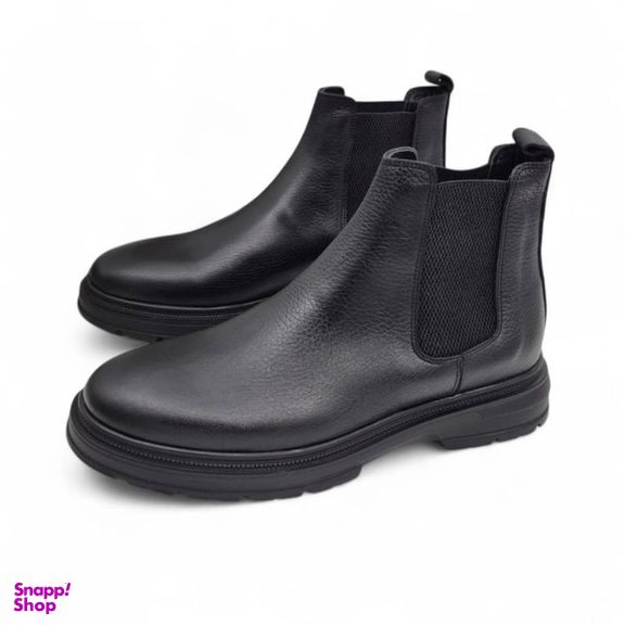 نیم بوت طبی مردانه چرم ریباری مدل Z29 رنگ مشکی