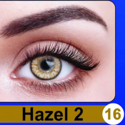 لنز چشم پرو نیو ویژن رنگ عسلی دور مشکی شماره 16 به همراه جای لنز