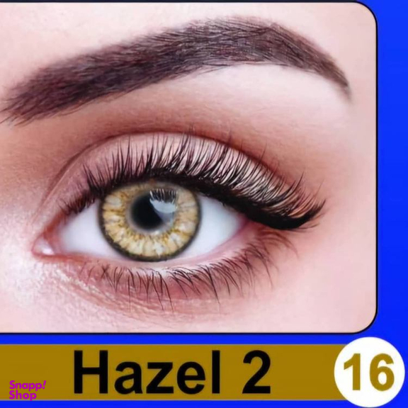 لنز چشم پرو نیو ویژن رنگ عسلی دور مشکی شماره 16 به همراه جای لنز