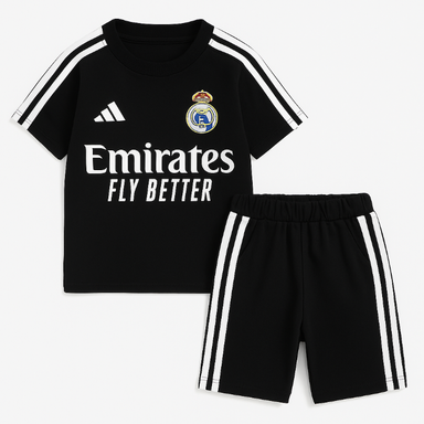 ست تیشرت و شلوارک پسرانه مدل رئال مادرید کد 6756 رنگ مشکی