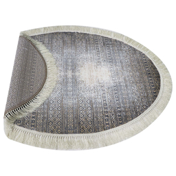 فرش بیضی طرح مراکش رنگ زمینه طوسی