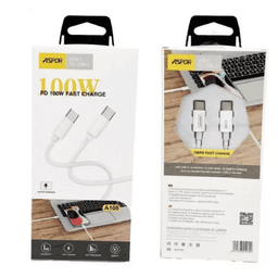 کابل دیتا Type-C آسپور کد A108 Type-C طول 1.2 متر