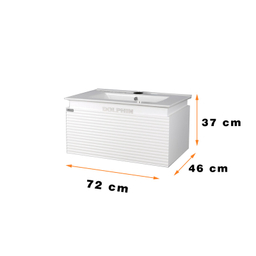 ست کابینت و روشویی دلفین مدل W-7246-bmb به همراه آینه