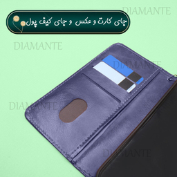 کیف کلاسوری دیامانته مدل Kiif_Bk مناسب گوشی موبایل سامسونگ Galaxy A16 به همراه بند آویز