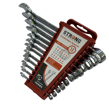 آچار یکسر تخت و یکسر رینگی استرانگ مدل SMT-STRONG-12PCS-22MM مجموعه 12 عددی