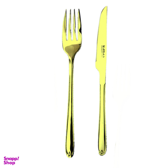 سرویس چاقو و چنگال 12 پارچه کابان طرح شباهنگ کد G9008 gold