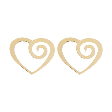 گوشواره میخی طلا 18 عیار زنانه وی وی گلد گالری مدل قلب 6489