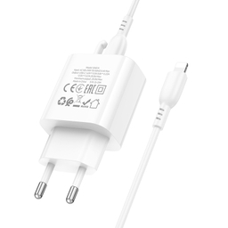 شارژر دیواری 20 وات بروفون مدل BA81A (EU) به همراه کابل Type-C به Lightning