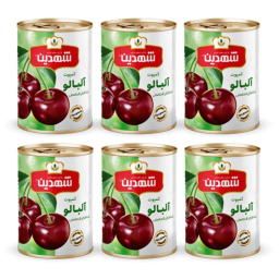 کمپوت آلبالو شهدین وزن 370 گرم بسته 6 عددی