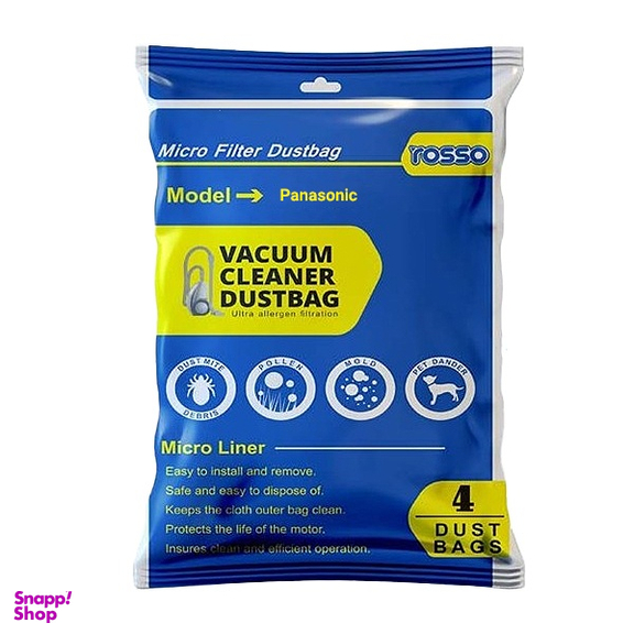 کیسه جاروبرقی روسو مدل پاکت میکرو نایلونی پاناسونیک 4750 بسته 4 عددی