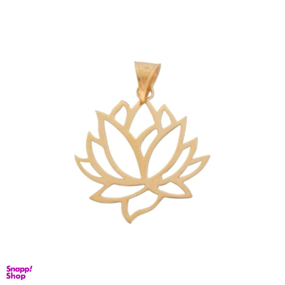 پلاک گردنبند طلا 18 عیار زنانه پانسی طرح گل نیلوفر مدل Ne83025