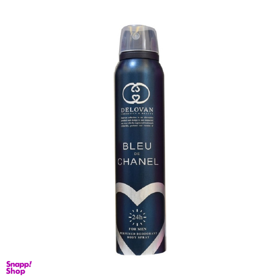اسپری بدن مردانه دلوان مدل Blue Chanel 102 حجم 200 میلی لیتر