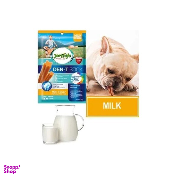 تشویقی سگ دنتال جرهای مدل DEN-T STICK طعم شیر وزن 60 گرم