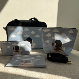 ست ساک ورزشی و کیف آرایشی مدل دختر ابری مجموعه 4 عددی