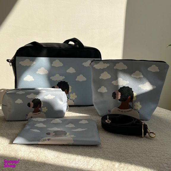 ست ساک ورزشی و کیف آرایشی مدل دختر ابری مجموعه 4 عددی
