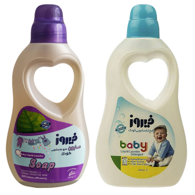 مایع لباسشویی و صابون لباسشویی کودک فیروز مدل اسطوخودوس وزن 1000 گرم