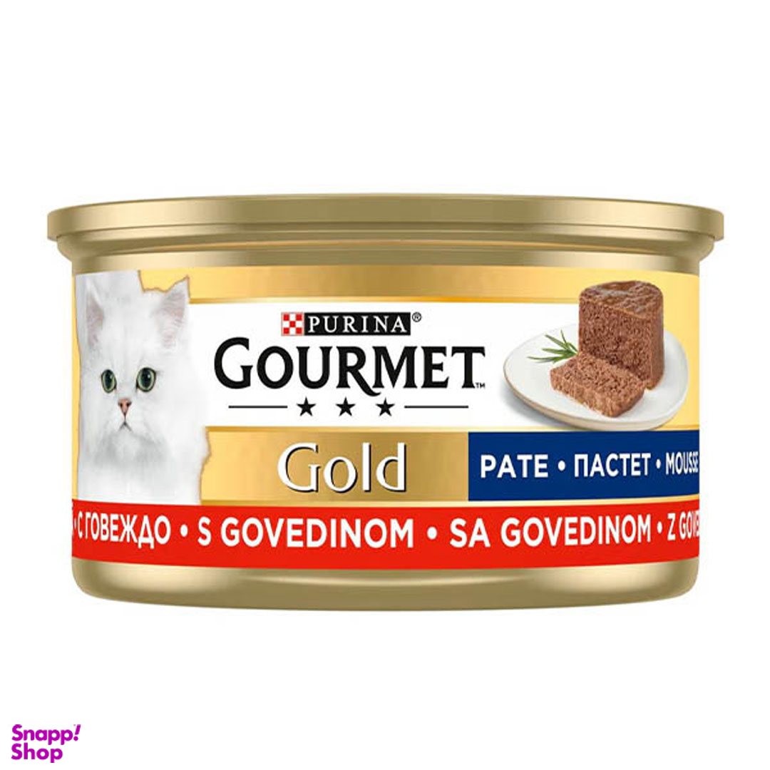 کنسرو غذای گربه گورمت مدل پته گوشت Beef Pate وزن 85 گرم