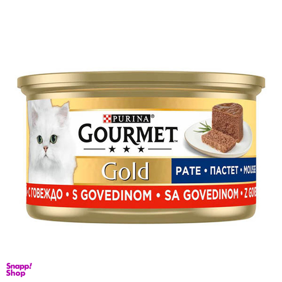 کنسرو غذای گربه گورمت مدل پته گوشت Beef Pate وزن 85 گرم